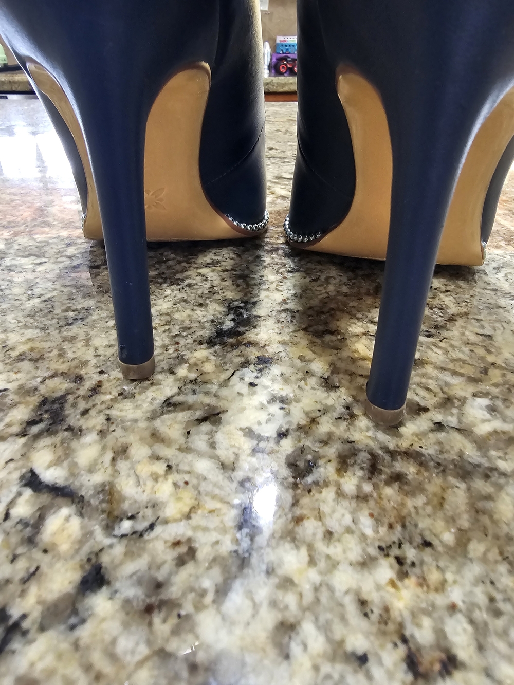 BCBGeneration Navy Pointed Toe Stud-Trim Pump Size 7, 4"heels - Picture 12 of 12